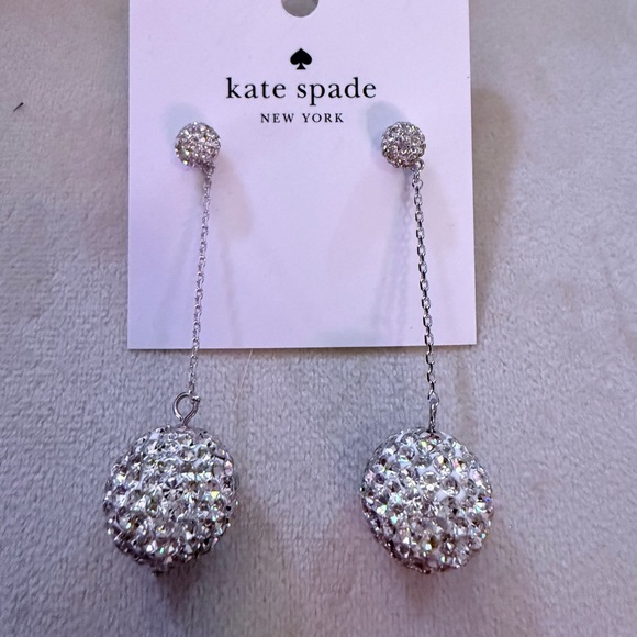 Kate Spade Glittering Silver Earrings - Picture 1 of 3